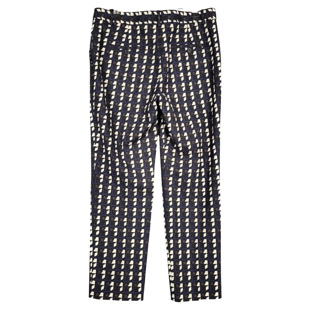 THEORY Treeca Black Geo Plaid Virgin Wool Cropped Pants Office Career SIZE 4 - Picture 3 of 11